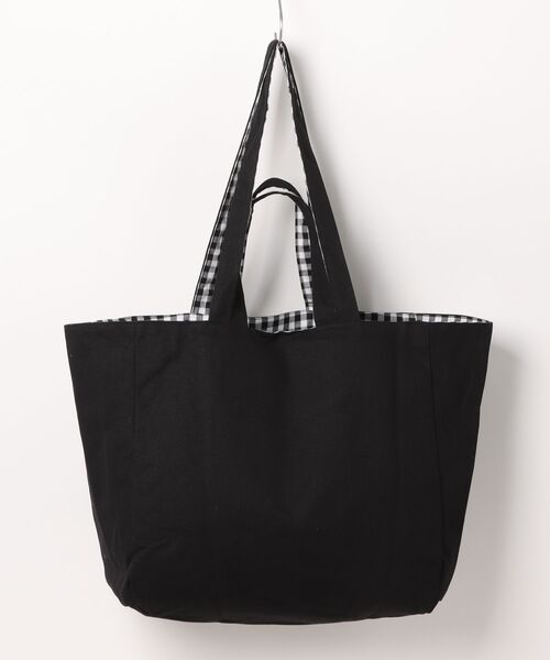 VIBGYOR（ヴィブジョー）の「Liaa/大容量 リバーシブル ギンガムチェックトートバッグ A18259（トートバッグ・レディース・ベージュ/ブラック/ピンク/ブルー・FREE）」の11枚目の写真