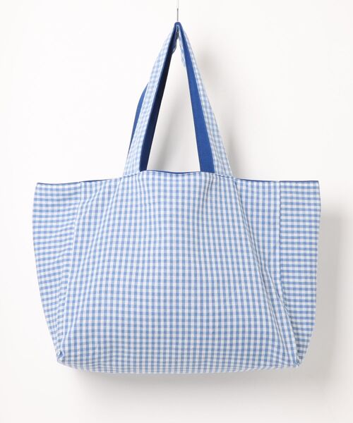 VIBGYOR（ヴィブジョー）の「Liaa/大容量 リバーシブル ギンガムチェックトートバッグ A18259（トートバッグ・レディース・ベージュ/ブラック/ピンク/ブルー・FREE）」の22枚目の写真