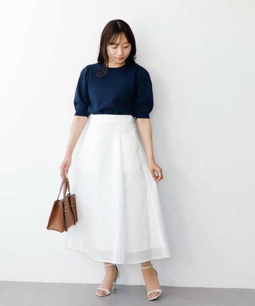 Sirin(シリン)の「シアーギンガムフレアスカ―ト【2サイズ展開】(スカート・レディース・ホワイト/ネイビー・SMALL/X-SMALL)」の15枚目の写真