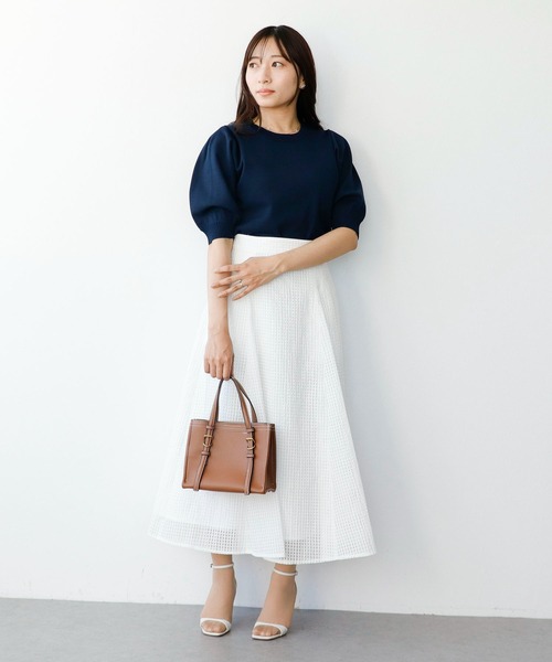 Sirin(シリン)の「シアーギンガムフレアスカ―ト【2サイズ展開】(スカート・レディース・ホワイト/ネイビー・SMALL/X-SMALL)」の13枚目の写真
