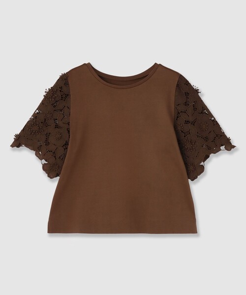 【美品】ANAYI コンパクトポンチスカラップ袖 プルオーバー 36 コンパクトポンチスカラップ袖 プルオーバー（Tシャツ/カットソー