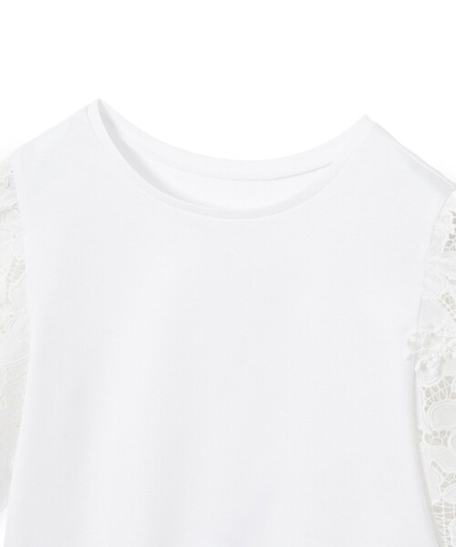 アナイ tシャツ コンパクトポンチスカラップ袖 プルオーバー ANAYI 白 M コンパクトポンチスカラップ袖 プルオーバー(Tシャツ