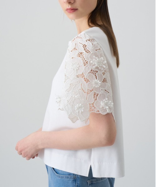 ANAYI(アナイ)の「コンパクトポンチスカラップ袖 プルオーバー(Tシャツ/カットソー・レディース・ホワイト/ブラック/ブラウン・38/36)」の8枚目の写真