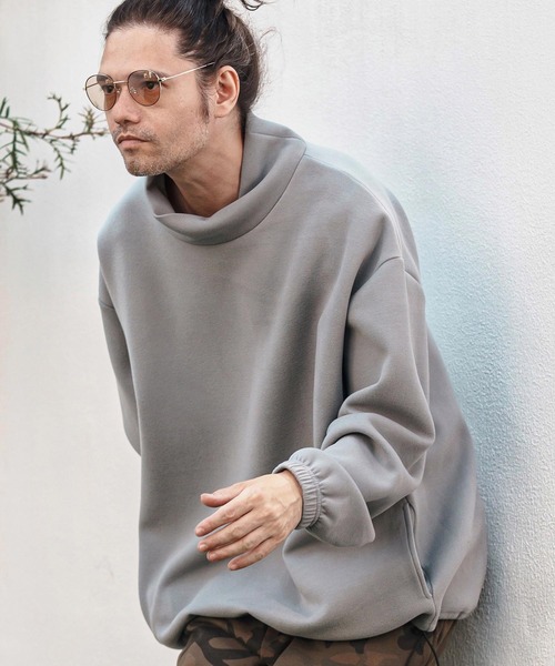 セール】msw1700- 起毛ダンボールニットハイネックトップス