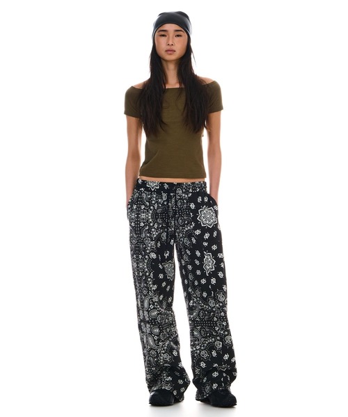 パンツ BEEDEN KNIT JQ LOOSE PANTS PAISLAY PRINT LOOSE SWEAT PANTS – BEEDEN