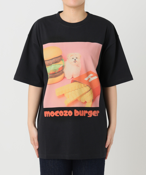 B.C STOCK（ベーセーストック）の「【WEB＋一部店舗限定】モコゾウ x ハーハフー ハンバーガーTEE（Tシャツ/カットソー・レディース・ホワイト/ブラック・FREE）」の8枚目の写真