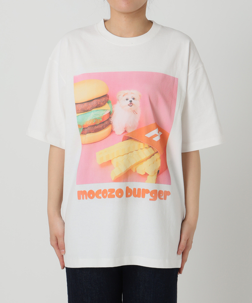 tシャツ 「WEB＋一部店舗限定」モコゾウ x ハーハフー ハンバーガーTEE レディース メンズ WEB＋一部店舗限定】モコゾウ x ハーハフー ハンバーガーTEE（T