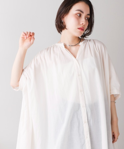 Bou Jeloud（ブージュルード）の「ボイルワイドチュニック（チュニック・レディース・ブラック/オフホワイト/ブルー・FREE）」の8枚目の写真