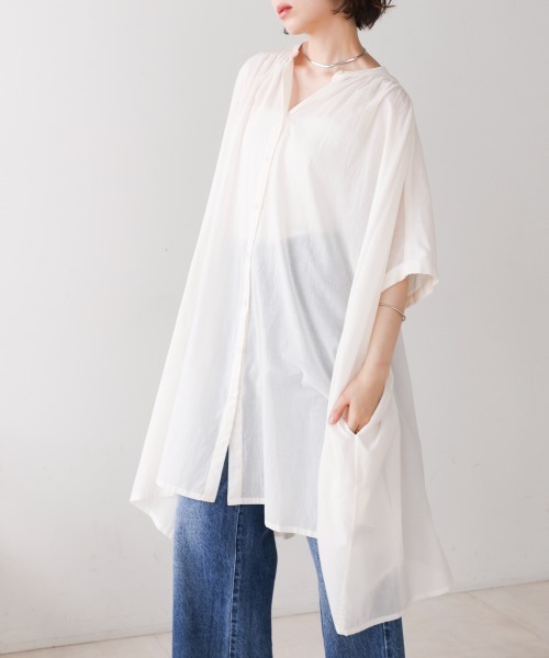 Bou Jeloud（ブージュルード）の「ボイルワイドチュニック（チュニック・レディース・ブラック/オフホワイト/ブルー・FREE）」の9枚目の写真