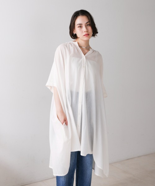 Bou Jeloud（ブージュルード）の「ボイルワイドチュニック（チュニック・レディース・ブラック/オフホワイト/ブルー・FREE）」の10枚目の写真