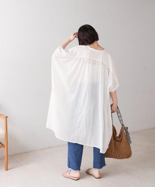 Bou Jeloud（ブージュルード）の「ボイルワイドチュニック（チュニック・レディース・ブラック/オフホワイト/ブルー・FREE）」の11枚目の写真