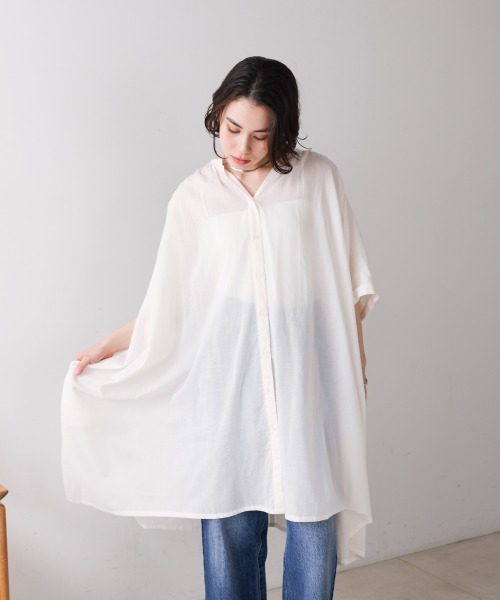 Bou Jeloud（ブージュルード）の「ボイルワイドチュニック（チュニック・レディース・ブラック/オフホワイト/ブルー・FREE）」の13枚目の写真