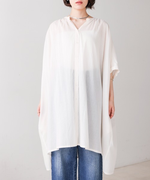 Bou Jeloud（ブージュルード）の「ボイルワイドチュニック（チュニック・レディース・ブラック/オフホワイト/ブルー・FREE）」の14枚目の写真