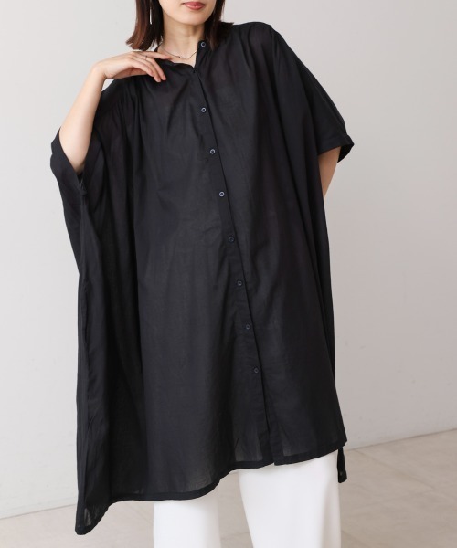 Bou Jeloud（ブージュルード）の「ボイルワイドチュニック（チュニック・レディース・ブラック/オフホワイト/ブルー・FREE）」の18枚目の写真