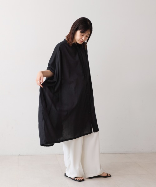 Bou Jeloud（ブージュルード）の「ボイルワイドチュニック（チュニック・レディース・ブラック/オフホワイト/ブルー・FREE）」の19枚目の写真