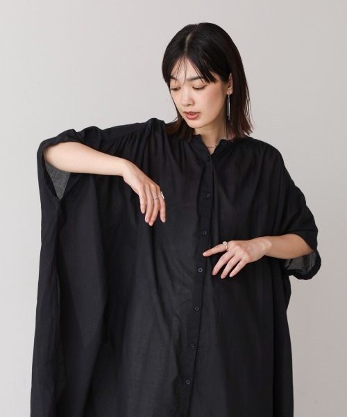 Bou Jeloud（ブージュルード）の「ボイルワイドチュニック（チュニック・レディース・ブラック/オフホワイト/ブルー・FREE）」の22枚目の写真