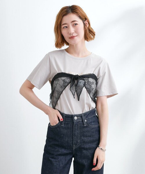 grove（グローブ）の「レーストライアングルスカーフ（バンダナ/スカーフ・レディース・アイボリー/ブラック・00）」の9枚目の写真