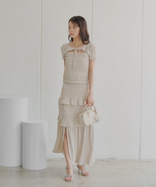 【20万円】CHANEL シルクフリルデザイン　ロングスカート 20万円】CHANEL シルクフリルデザイン ロングスカート 20万円