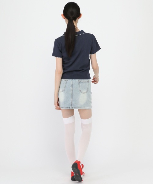 3.3 Field Trip （3.3フィールドトリップ）の「3.3 Field Trip／襟フリルポロT（Tシャツ/カットソー・レディース・ネイビー/ホワイト/ブラック・FREE）」の22枚目の写真