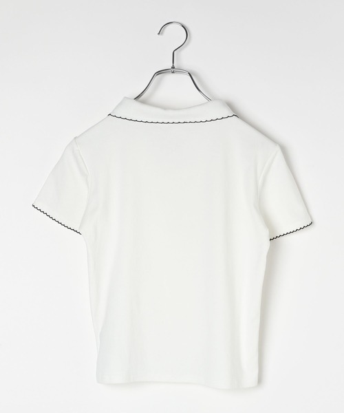 3.3 Field Trip （3.3フィールドトリップ）の「3.3 Field Trip／襟フリルポロT（Tシャツ/カットソー・レディース・ネイビー/ホワイト/ブラック・FREE）」の16枚目の写真