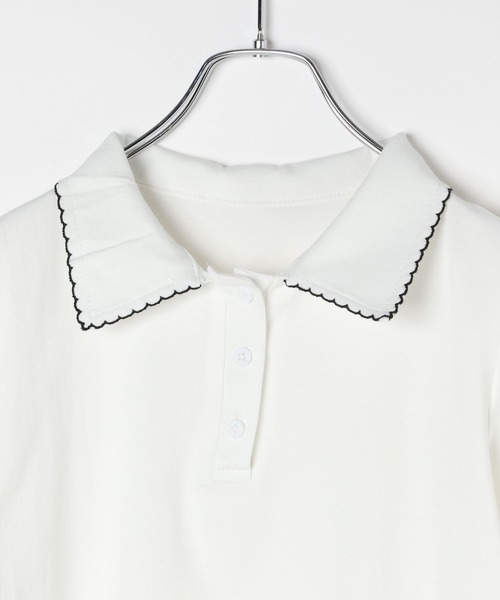 3.3 Field Trip （3.3フィールドトリップ）の「3.3 Field Trip／襟フリルポロT（Tシャツ/カットソー・レディース・ネイビー/ホワイト/ブラック・FREE）」の15枚目の写真