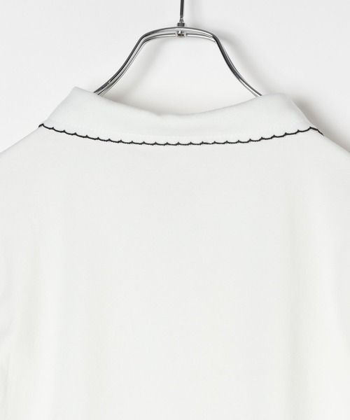 3.3 Field Trip （3.3フィールドトリップ）の「3.3 Field Trip／襟フリルポロT（Tシャツ/カットソー・レディース・ネイビー/ホワイト/ブラック・FREE）」の12枚目の写真