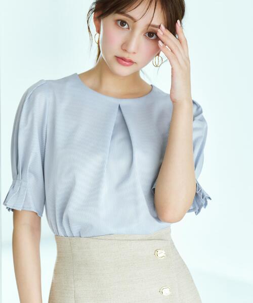 index(インデックス)の「ストライプジャージタックスリーブトップス【吸水速乾/洗濯機洗い可】(Tシャツ/カットソー・レディース・ブルー系7/ネイビー系2/ワイン系1/ベージュ系その他6/ブラウン系その他4・36/38/40/42)」の13枚目の写真