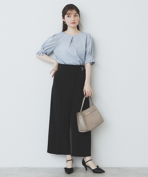 index(インデックス)の「ストライプジャージタックスリーブトップス【吸水速乾/洗濯機洗い可】(Tシャツ/カットソー・レディース・ブルー系7/ネイビー系2/ワイン系1/ベージュ系その他6/ブラウン系その他4・36/38/40/42)」の22枚目の写真