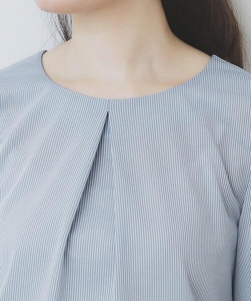 index(インデックス)の「ストライプジャージタックスリーブトップス【吸水速乾/洗濯機洗い可】(Tシャツ/カットソー・レディース・ブルー系7/ネイビー系2/ワイン系1/ベージュ系その他6/ブラウン系その他4・36/38/40/42)」の17枚目の写真