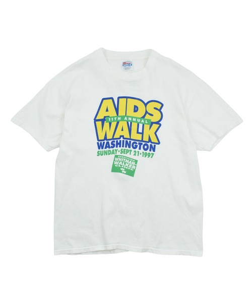 USED】90's Hanes “AIDS WALK” グラフィック Tシャツ（Tシャツ