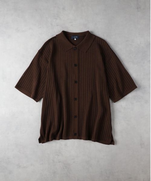 BACK NUMBER（バックナンバー）の「【BACK NUMBER】透かし編みニット半袖シャツ（その他トップス・メンズ・ブラウン/ブラック/ネイビー・XL/M/L）」の16枚目の写真
