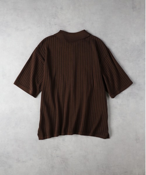 BACK NUMBER（バックナンバー）の「【BACK NUMBER】透かし編みニット半袖シャツ（その他トップス・メンズ・ブラウン/ブラック/ネイビー・XL/M/L）」の15枚目の写真