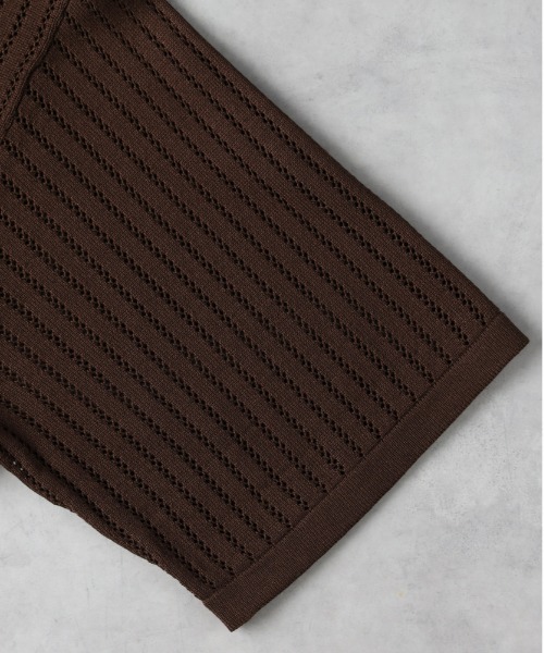 BACK NUMBER（バックナンバー）の「【BACK NUMBER】透かし編みニット半袖シャツ（その他トップス・メンズ・ブラウン/ブラック/ネイビー・XL/M/L）」の13枚目の写真