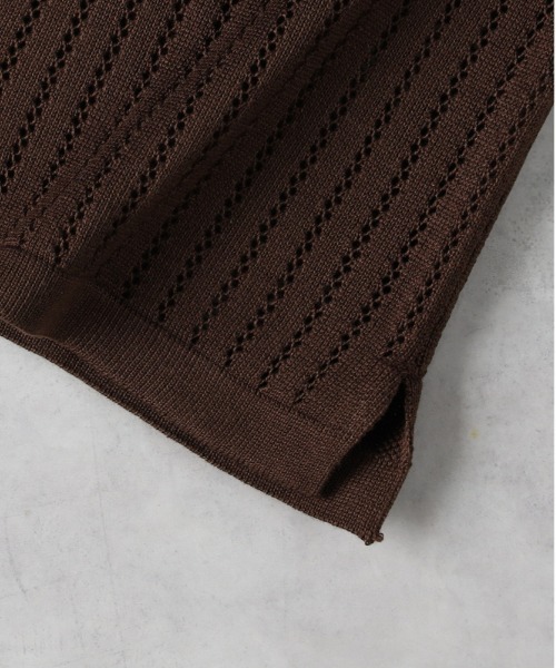 BACK NUMBER（バックナンバー）の「【BACK NUMBER】透かし編みニット半袖シャツ（その他トップス・メンズ・ブラウン/ブラック/ネイビー・XL/M/L）」の12枚目の写真