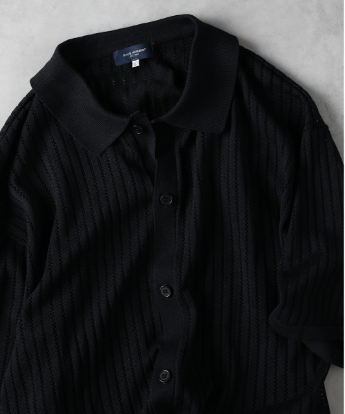 BACK NUMBER（バックナンバー）の「【BACK NUMBER】透かし編みニット半袖シャツ（その他トップス・メンズ・ブラウン/ブラック/ネイビー・XL/M/L）」の19枚目の写真