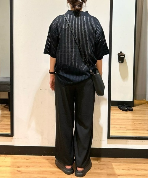BACK NUMBER（バックナンバー）の「【BACK NUMBER】透かし編みニット半袖シャツ（その他トップス・メンズ・ブラウン/ブラック/ネイビー・XL/M/L）」の8枚目の写真