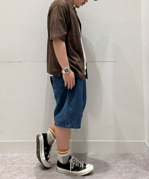 BACK NUMBER（バックナンバー）の「【BACK NUMBER】透かし編みニット半袖シャツ（その他トップス・メンズ・ブラウン/ブラック/ネイビー・XL/M/L）」の6枚目の写真