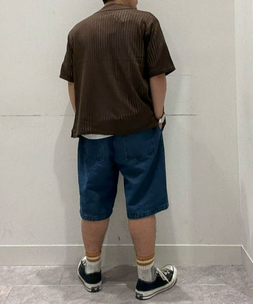 BACK NUMBER（バックナンバー）の「【BACK NUMBER】透かし編みニット半袖シャツ（その他トップス・メンズ・ブラウン/ブラック/ネイビー・XL/M/L）」の4枚目の写真