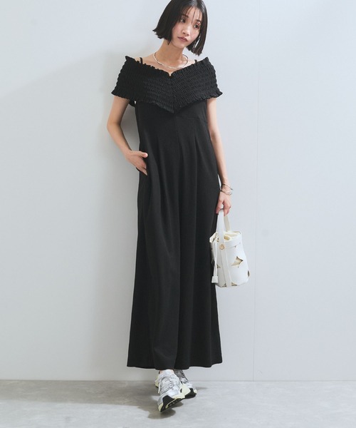 VIS(ビス)の「シャーリングオフショルダーオールインワン(つなぎ/オールインワン・レディース・ブラック/ブルー系その他4・FREE)」の10枚目の写真