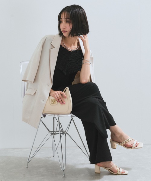 VIS(ビス)の「シャーリングオフショルダーオールインワン(つなぎ/オールインワン・レディース・ブラック/ブルー系その他4・FREE)」の5枚目の写真