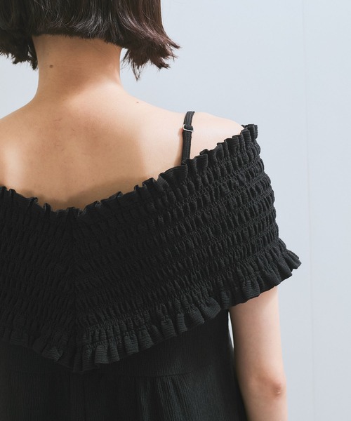 VIS(ビス)の「シャーリングオフショルダーオールインワン(つなぎ/オールインワン・レディース・ブラック/ブルー系その他4・FREE)」の21枚目の写真