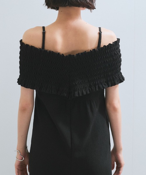 VIS(ビス)の「シャーリングオフショルダーオールインワン(つなぎ/オールインワン・レディース・ブラック/ブルー系その他4・FREE)」の19枚目の写真