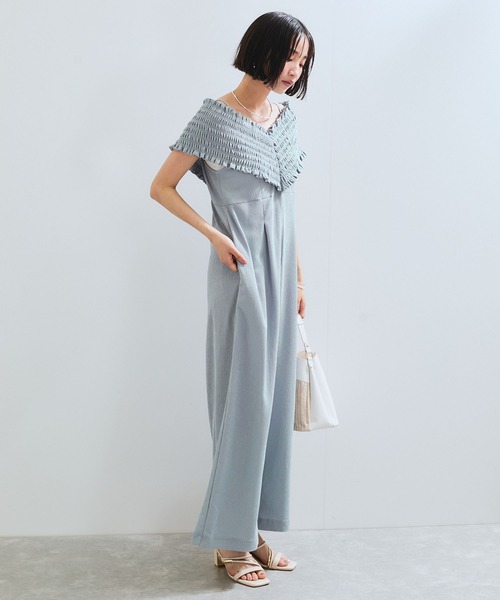 VIS(ビス)の「シャーリングオフショルダーオールインワン(つなぎ/オールインワン・レディース・ブラック/ブルー系その他4・FREE)」の15枚目の写真