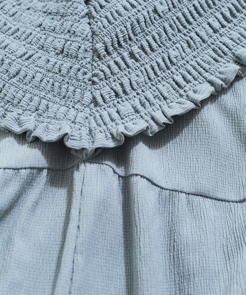 VIS(ビス)の「シャーリングオフショルダーオールインワン(つなぎ/オールインワン・レディース・ブラック/ブルー系その他4・FREE)」の11枚目の写真