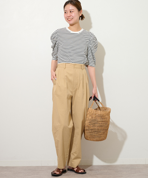 JOURNAL STANDARD relume（ジャーナルスタンダード　レリューム）の「《WEB限定追加》スリーブコンシャスプルオーバー（Tシャツ/カットソー・レディース・ホワイト/ホワイト系その他/ブラック・FREE）」の14枚目の写真