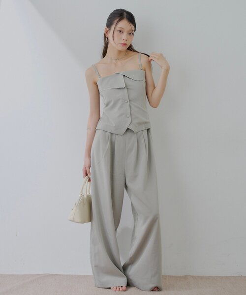 Chico(チコ)の「折り返しデザインスーツコンビネゾン(つなぎ/オールインワン・レディース・ブラウン/ベージュ/グレー・FREE)」の3枚目の写真