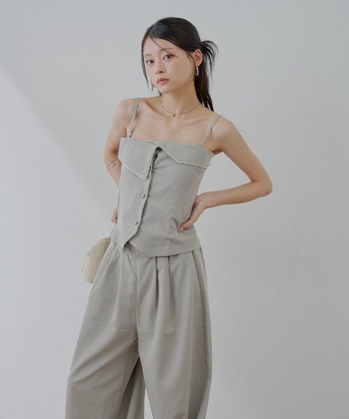Chico(チコ)の「折り返しデザインスーツコンビネゾン(つなぎ/オールインワン・レディース・ブラウン/ベージュ/グレー・FREE)」の21枚目の写真