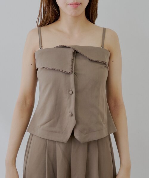 Chico(チコ)の「折り返しデザインスーツコンビネゾン(つなぎ/オールインワン・レディース・ブラウン/ベージュ/グレー・FREE)」の16枚目の写真