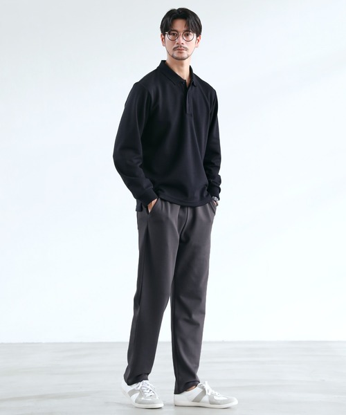 SPU（スプ）の「抗菌防臭コンフォート鹿の子長袖比翼ポロシャツ（ポロシャツ・メンズ・杢グレー/チャコール/ブラック・XL/L/M）」の12枚目の写真