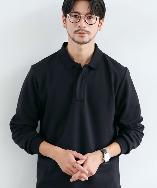 SPU（スプ）の「抗菌防臭コンフォート鹿の子長袖比翼ポロシャツ（ポロシャツ・メンズ・杢グレー/チャコール/ブラック・XL/L/M）」の7枚目の写真